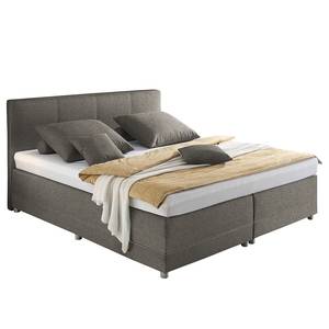 Boxspringbett Kapae Flachgewebe Luara: Anthrazit - 160 x 200cm