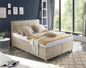 Letto boxspring Kapae Tessuto Luara: sabbia - 140 x 200cm