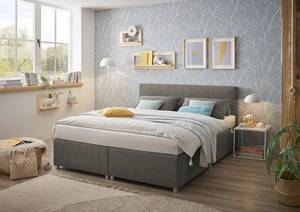 Boxspring Kapae Platweefsel Luara: Antracietkleurig - 180 x 200cm