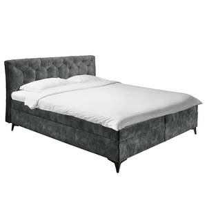 Lit boxspring Peligut Microfibre Salvo: Anthracite - Pas de tiroir de lit