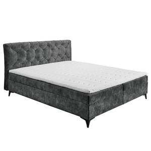 Lit boxspring Peligut Microfibre Salvo: Anthracite - Pas de tiroir de lit