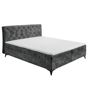 Lit boxspring Peligut Microfibre Salvo: Anthracite - Pas de tiroir de lit