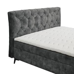 Lit boxspring Peligut Microfibre Salvo: Anthracite - Pas de tiroir de lit