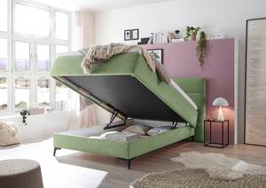 Lit boxspring Katalat Tissu Luara: Vert olive - 120 x 200cm