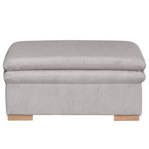 Gestoffeerde hocker Dailman Corduroy Lola: Lichtgrijs - 105 x 90 cm