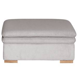 Gestoffeerde hocker Dailman Corduroy Lola: Lichtgrijs - 105 x 90 cm