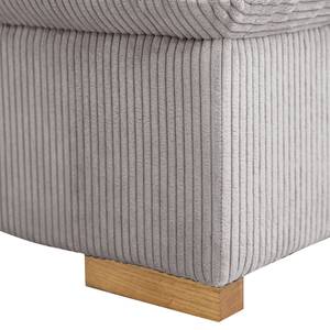 Gestoffeerde hocker Dailman Corduroy Lola: Lichtgrijs - 105 x 90 cm