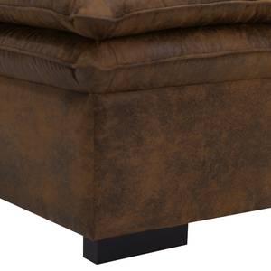 Gestoffeerde hocker Dailman Microvezel Goda: Chocoladebruin - 80 x 80 cm