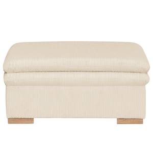 Gestoffeerde hocker Dailman Corduroy Lola: Crèmekleurig - 105 x 90 cm