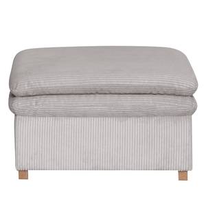 Gestoffeerde hocker Dailman Corduroy Lola: Lichtgrijs - 80 x 80 cm