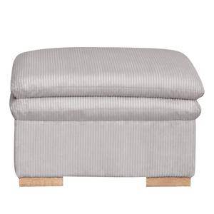 Gestoffeerde hocker Dailman Corduroy Lola: Lichtgrijs - 80 x 80 cm