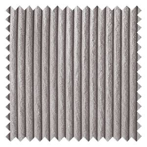 Gestoffeerde hocker Dailman Corduroy Lola: Lichtgrijs - 80 x 80 cm