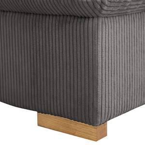 Gestoffeerde hocker Dailman Corduroy Lola: Grijs - 80 x 80 cm