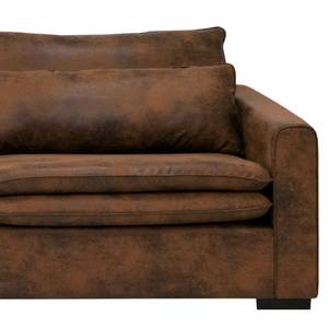 Hoekbank Dailman met chaise longue Microvezel Goda: Chocoladebruin - Longchair vooraanzicht links