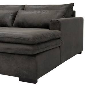 Ecksofa Dailman mit Longchair Microfaser Goda: Anthrazit - Longchair davorstehend rechts