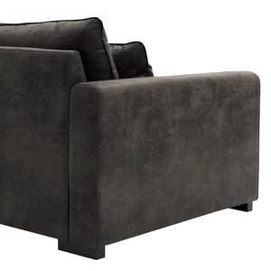 Ecksofa Dailman mit Longchair Microfaser Goda: Anthrazit - Longchair davorstehend rechts