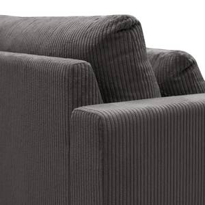 Hoekbank Dailman met chaise longue Corduroy Lola: Grijs - Longchair vooraanzicht links