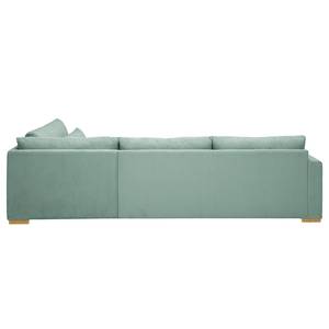 Ecksofa Dailman mit Ottomane Cordstoff Lola: Babyblau - Ottomane davorstehend rechts