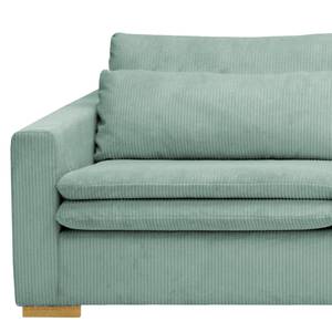 Ecksofa Dailman mit Ottomane Cordstoff Lola: Babyblau - Ottomane davorstehend rechts