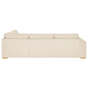 Ecksofa Madras mit Ottomane Cordstoff Lola: Creme - Ottomane davorstehend rechts