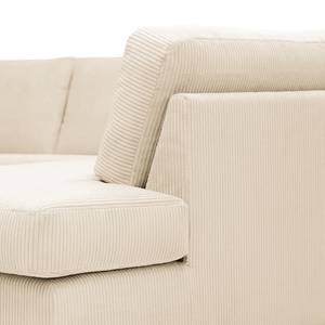 Ecksofa Madras mit Ottomane Cordstoff Lola: Creme - Ottomane davorstehend rechts