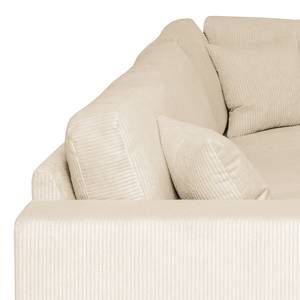 Ecksofa Madras mit Ottomane Cordstoff Lola: Creme - Ottomane davorstehend rechts