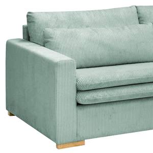 Ecksofa Dailman mit Longchair Cordstoff Lola: Babyblau - Longchair davorstehend rechts