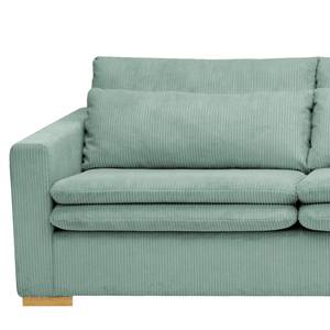 Ecksofa Dailman mit Longchair Cordstoff Lola: Babyblau - Longchair davorstehend rechts