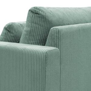 Hoekbank Dailman met chaise longue Corduroy Lola: Lichtblauw - Longchair vooraanzicht rechts