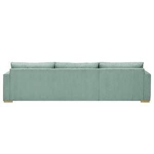 Ecksofa Dailman mit Longchair Cordstoff Lola: Babyblau - Longchair davorstehend links