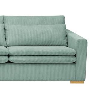 Ecksofa Dailman mit Longchair Cordstoff Lola: Babyblau - Longchair davorstehend links