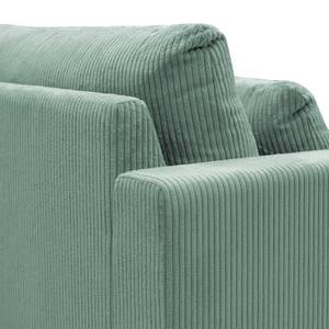 Ecksofa Dailman mit Longchair Cordstoff Lola: Babyblau - Longchair davorstehend links