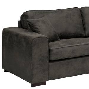 Ecksofa Madras mit Longchair Microfaser Goda: Anthrazit - Longchair davorstehend rechts