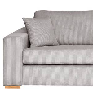 Hoekbank Madras met chaise longue Corduroy Lola: Lichtgrijs - Longchair vooraanzicht rechts