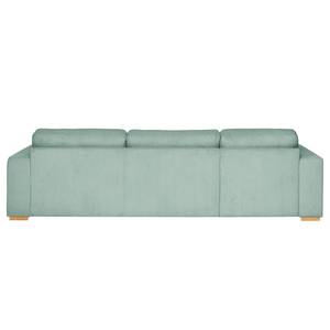 Ecksofa Madras mit Longchair Cordstoff Lola: Babyblau - Longchair davorstehend links