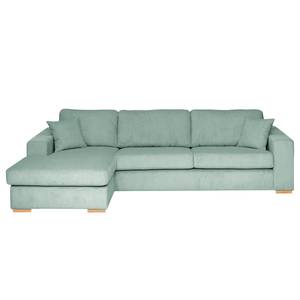 Ecksofa Madras mit Longchair Cordstoff Lola: Babyblau - Longchair davorstehend links