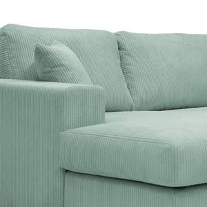 Ecksofa Madras mit Longchair Cordstoff Lola: Babyblau - Longchair davorstehend links