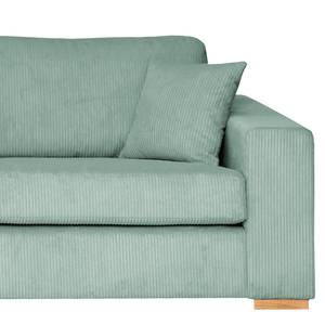 Ecksofa Madras mit Longchair Cordstoff Lola: Babyblau - Longchair davorstehend links