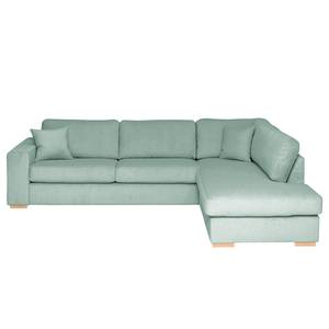 Ecksofa Madras mit Ottomane Cordstoff Lola: Babyblau - Ottomane davorstehend rechts