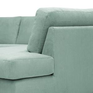 Ecksofa Madras mit Ottomane Cordstoff Lola: Babyblau - Ottomane davorstehend rechts