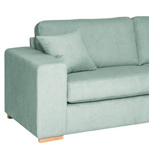 Ecksofa Madras mit Ottomane Cordstoff Lola: Babyblau - Ottomane davorstehend rechts