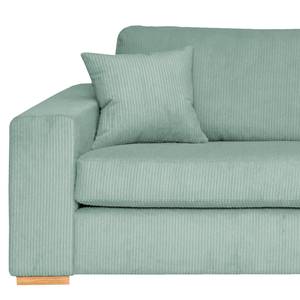 Ecksofa Madras mit Ottomane Cordstoff Lola: Babyblau - Ottomane davorstehend rechts