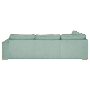 Ecksofa Madras mit Ottomane Cordstoff Lola: Babyblau - Ottomane davorstehend links