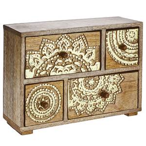 Deko-Schrank BALI Mangoholz - Braun/Gold