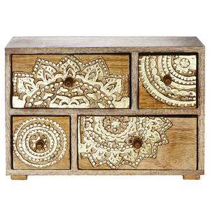 Deko-Schrank BALI Mangoholz - Braun/Gold