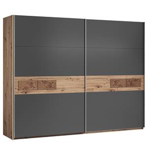 Zweefdeurkast Kionson Artisan eikenhouten look/grafietkleurig - Breedte: 270 cm