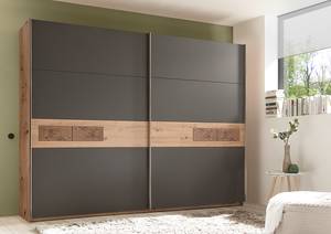 Zweefdeurkast Kionson Artisan eikenhouten look/grafietkleurig - Breedte: 270 cm