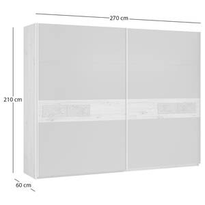 Schwebetürenschrank Kionson Eiche Artisan Dekor / Graphit - Breite: 270 cm