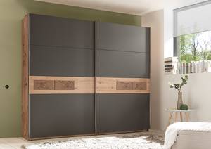 Zweefdeurkast Kionson Artisan eikenhouten look/grafietkleurig - Breedte: 240 cm