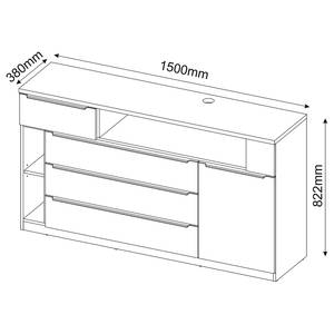 Kommode Amatolo Eiche Artisan Dekor / Graphit